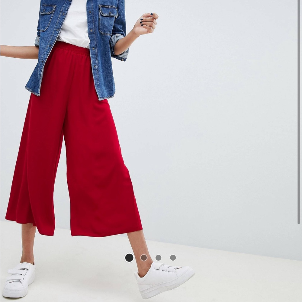 Women's Red Wide-Leg Pants